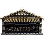 Caixa Carta Real Plastico''Casinha''N08P Preta Grande 537