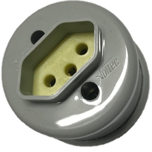Tomada Externa Voltec 2 Polos +Terra 20A Cinza V419.2 - Kit C/30 