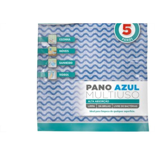 Pano Limpeza Flashlimp Mult Azul Com 5Pecas Blister Flp4588
