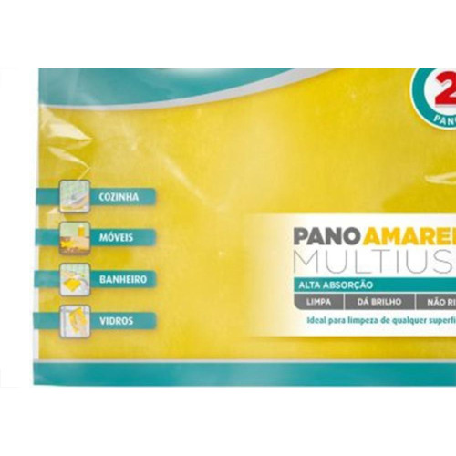 Pano Limpeza Flashlimp Mult Amarelo Com 2Pecas Blister Flp4540