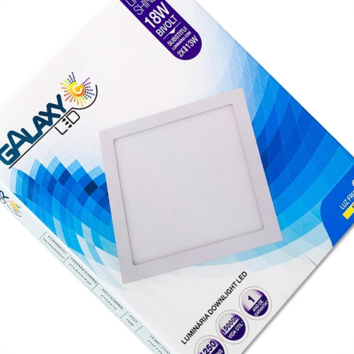 Luminaria Led Plafon Galaxy Embutir Quadrado 24W 3000K 29,5Cm 1912S