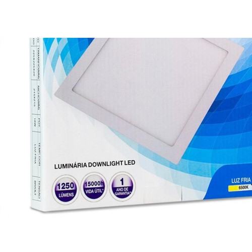 Luminaria Led Plafon Galaxy Embutir Quadrado 24W 3000K 29,5Cm 1912S