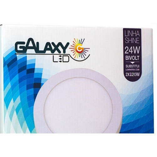Luminaria Led Plafon Galaxy Externo Redondo 24W 3000K 27,7Cm 2012S