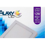 Luminaria Led Plafon Galaxy Externo Quadrado 12W 3000K 15,5Cm 2056S