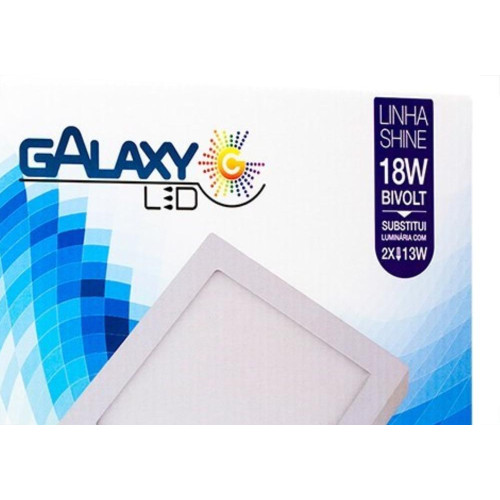 Luminaria Led Plafon Galaxy Externo Quadrado 18W 3000K 20,5Cm 2059S
