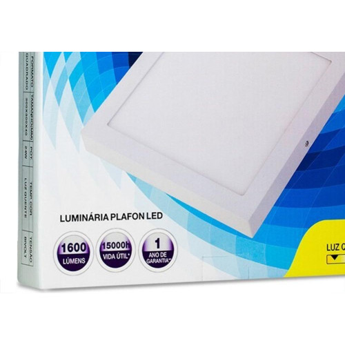 Luminaria Led Plafon Galaxy Externo Quadrado 24W 3000K 27,7Cm 2062S