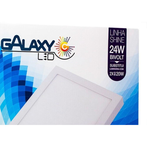 Luminaria Led Plafon Galaxy Externo Quadrado 24W 3000K 27,7Cm 2062S