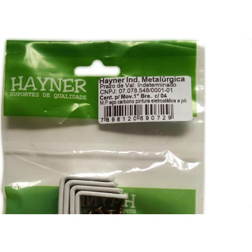Cantoneira Moveis Hayner Branca 1'' 04Pecas 93652