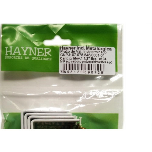 Cantoneira Moveis Hayner Branca 1.1/2'' 04Pecas 93669