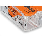 Conector Emenda Wago 2Polo 4Mm 221-412 - Kit C/100 