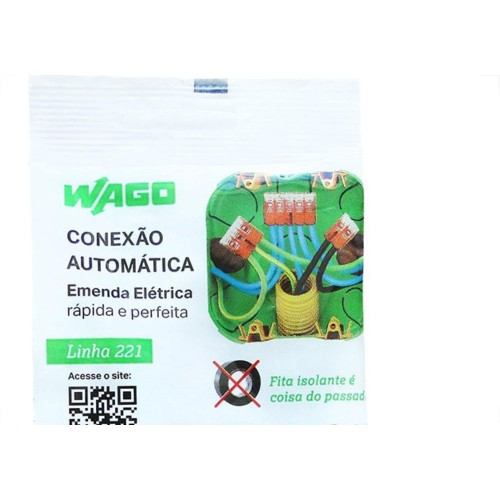 Conector Emenda Wago Flow 3Polo 4Mm Com 4Pecas 413 