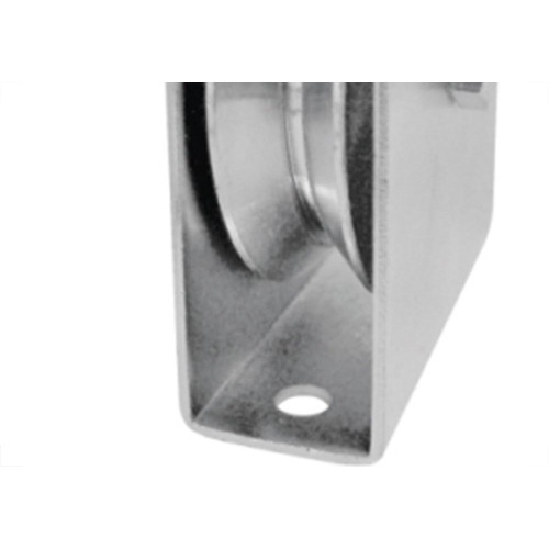 Roldana Zincada ''V'' Detoni Eixo Furado 2.1/2'' Com Suporte  - Kit C/2 