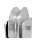 Roldana Zincada ''V'' Detoni Eixo Furado 2.1/2'' Com Suporte  - Kit C/2 