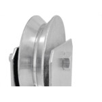 Roldana Zincada ''V'' Detoni Eixo Furado 3'' Com Suporte  - Kit C/2 