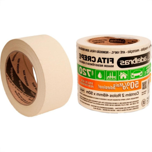 Fita Crepe Adelbras 48Mmx50M  - Kit C/2 