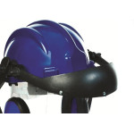Capacete Com Abafador+Viseira Plastcor Azul 