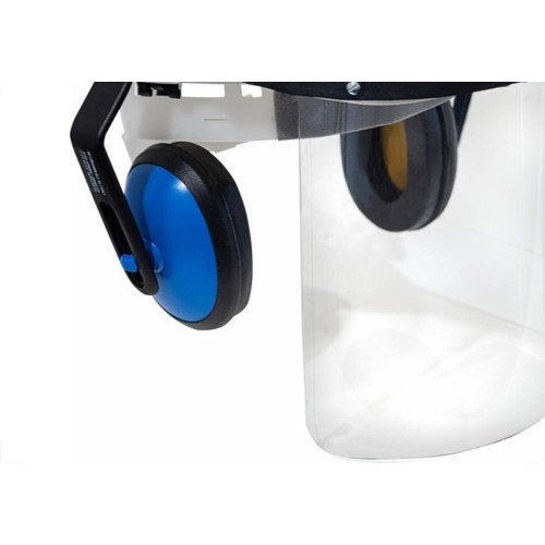 Capacete Com Abafador+Viseira Plastcor Branco 