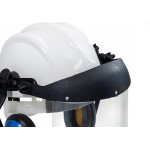 Capacete Com Abafador+Viseira Plastcor Branco 