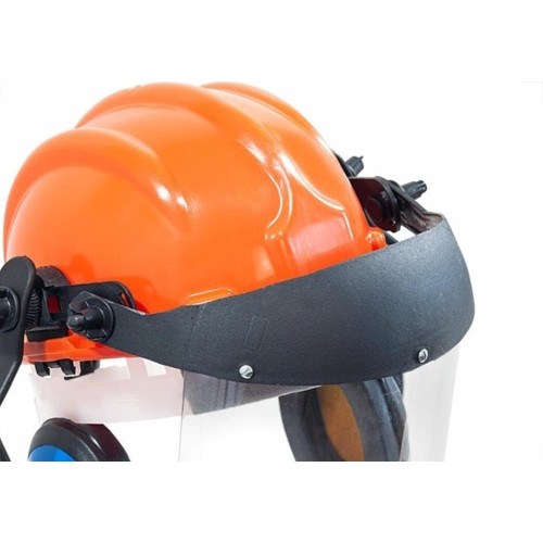 Capacete Com Abafador+Viseira Plastcor Laranja 
