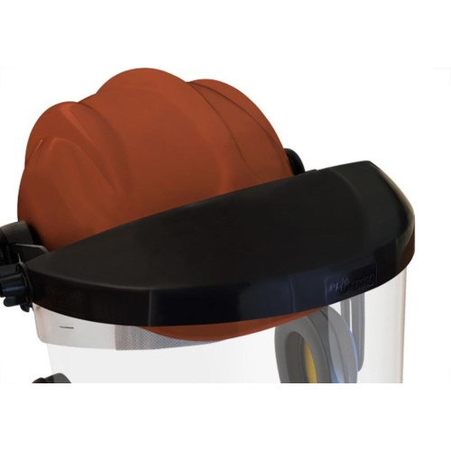 Capacete Com Abafador+Viseira Plastcor Marrom 