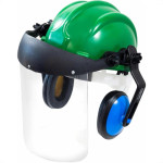 Capacete Com Abafador+Viseira Plastcor Verde 
