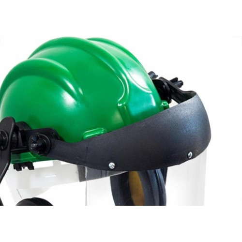 Capacete Com Abafador+Viseira Plastcor Verde 