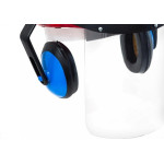 Capacete Com Abafador+Viseira Plastcor Vermelho 