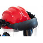Capacete Com Abafador+Viseira Plastcor Vermelho 