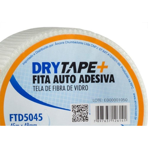 Fita Drywall Ancora Telada Fibra De Vidro 48Mmx 45M Ftd5045