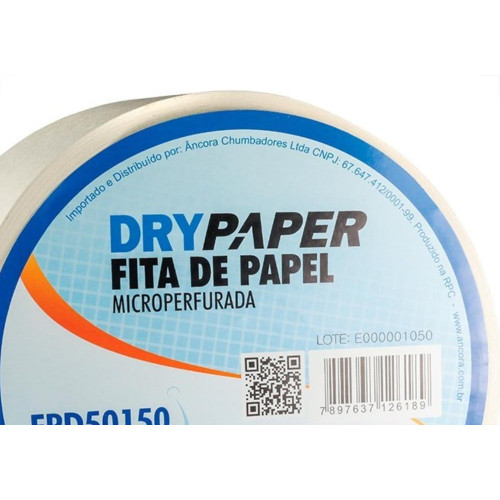 Fita Drywall Ancora De Papel Microperfurada 50Mmx150M Fpd50150