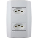 Conjunto Ilumi Slim 4X2 Branco Com Placa (2Tomada 20A) 80121