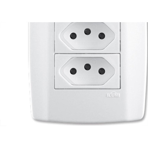 Conjunto Ilumi Slim 4X2 Branco Com Placa (3Tomada 10A) 80123