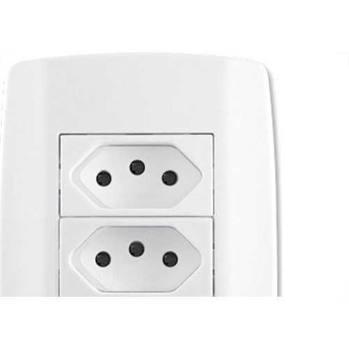 Conjunto Ilumi Slim 4X2 Branco Com Placa (3Tomada 10A) 80123