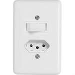Conjunto Ilumi 4X2 Branco Com Placa (1Paralelo+Tomada) 20280