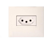 Conjunto Pial Plus+ 4X2 Branco Com Placa(1Simples+Tomada 10A) 615074Bc