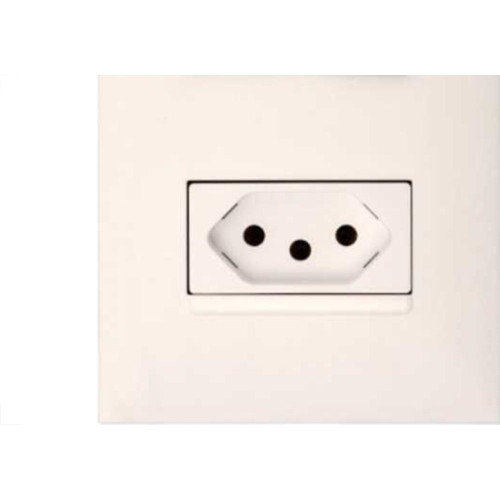 Conjunto Pial Plus+ 4X2 Branco Com Placa(1Simples+Tomada 10A) 615074Bc