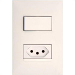 Conjunto Pial Plus+ 4X2 Branco Com Placa(1Simples+Tomada 20A) 615073Bc