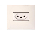 Conjunto Pial Plus+ 4X2 Branco Com Placa(1Paralelo+Tomada 10A) 615078Bc
