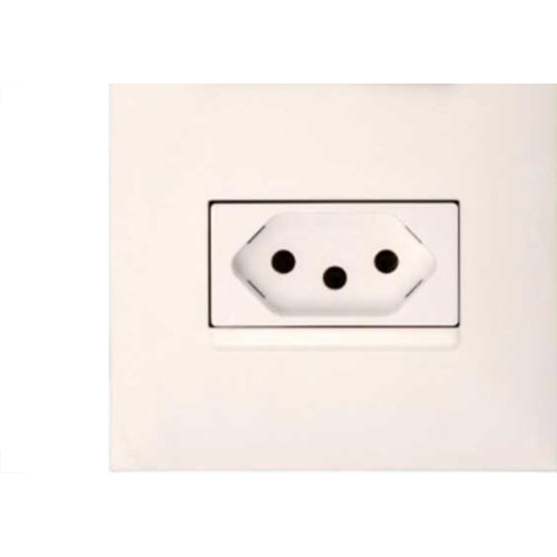 Conjunto Pial Plus+ 4X2 Branco Com Placa(1Paralelo+Tomada 10A) 615078Bc