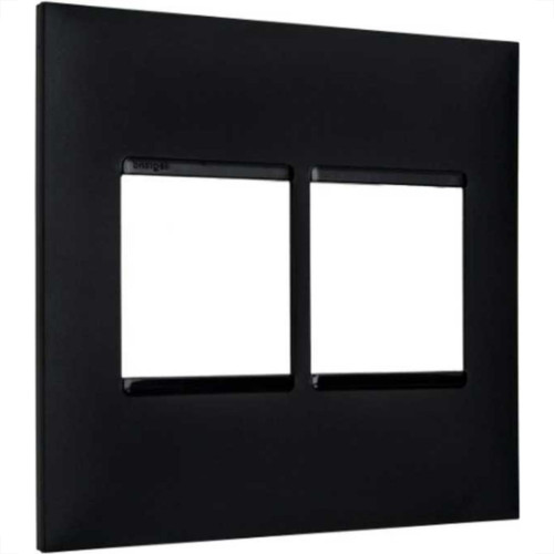 Placa Pial Plus+ Preta 4X4 (2+2 Horizontal) 618512Pt