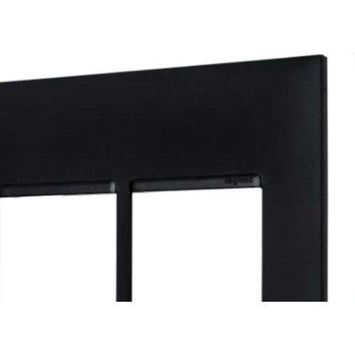 Placa Pial Plus+ Preta 4X4 (2+2 Horizontal) 618512Pt
