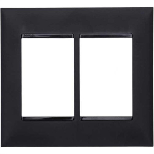 Placa Pial Plus+ Preta 4X4 (3+3 Horizontal) 618516Pt