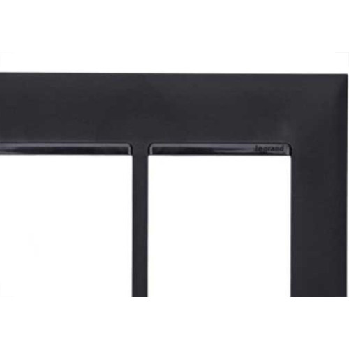 Placa Pial Plus+ Preta 4X4 (3+3 Horizontal) 618516Pt