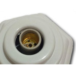 Plafonier Pvc Elite Branco Sextavado Soquete Porcelana 693