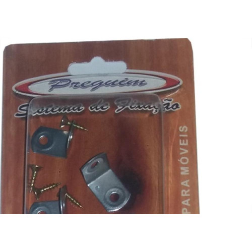 Cartela Cantoneira Moveis Preguim Metalica Com Parafuso Com 06Pecas 