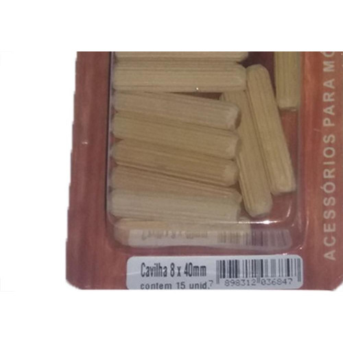 Cartela Cavilha Preguim 8X40Mm Com 15Pecas  - Kit C/10 