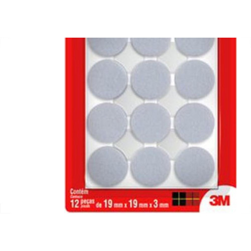 Feltro Auto-Adesivo 3M Branco Redondo P 12Pecas Fp-070 Hb004262646