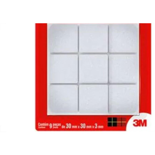 Feltro Auto-Adesivo 3M Branco Quadrado G 09Pecas Fp-064 Hb004262588