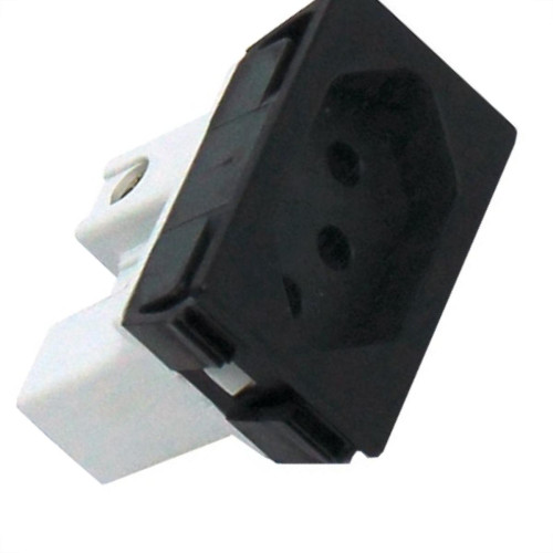 Tomada Painel Steck Com Borne 20A 250V Preta S8621