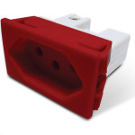 Tomada Painel Steck Com Borne 10A 250V Vermelha S8622